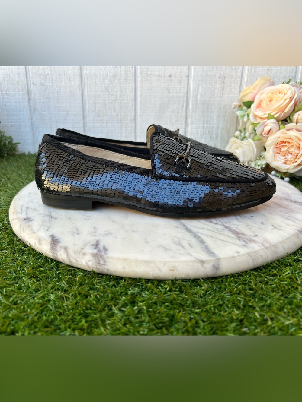 Sam Edelman Women's Loraine Loafer
Color: Black Sequin size 6 new/no box - Picture 8 of 16